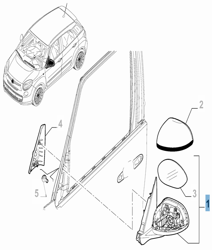 Fiat 500l wing mirror hotsell