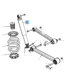 Rear shock absorber for Jeep Cherokee