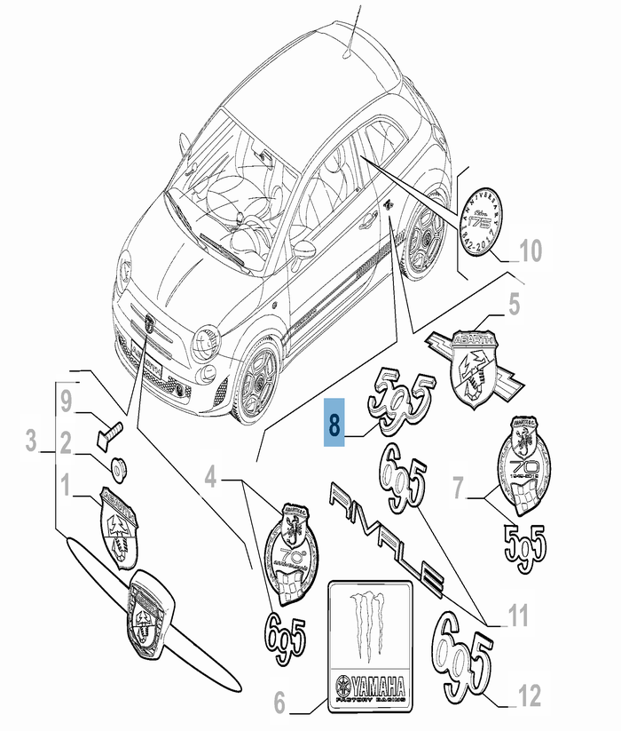 Abarth cheap oem parts