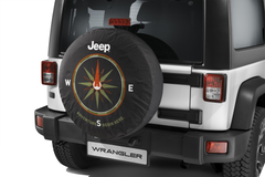 Spare tyre cover with compass design